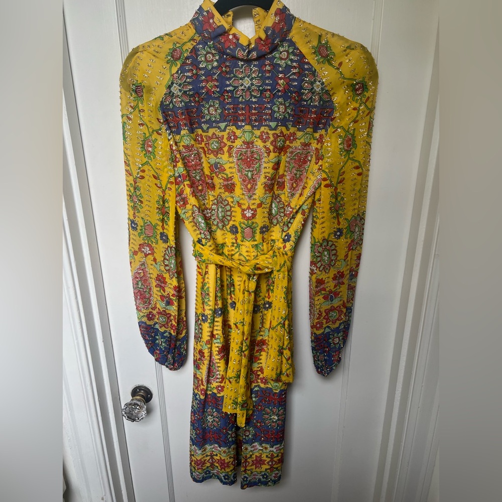 Vintage Floral Yellow Dress
